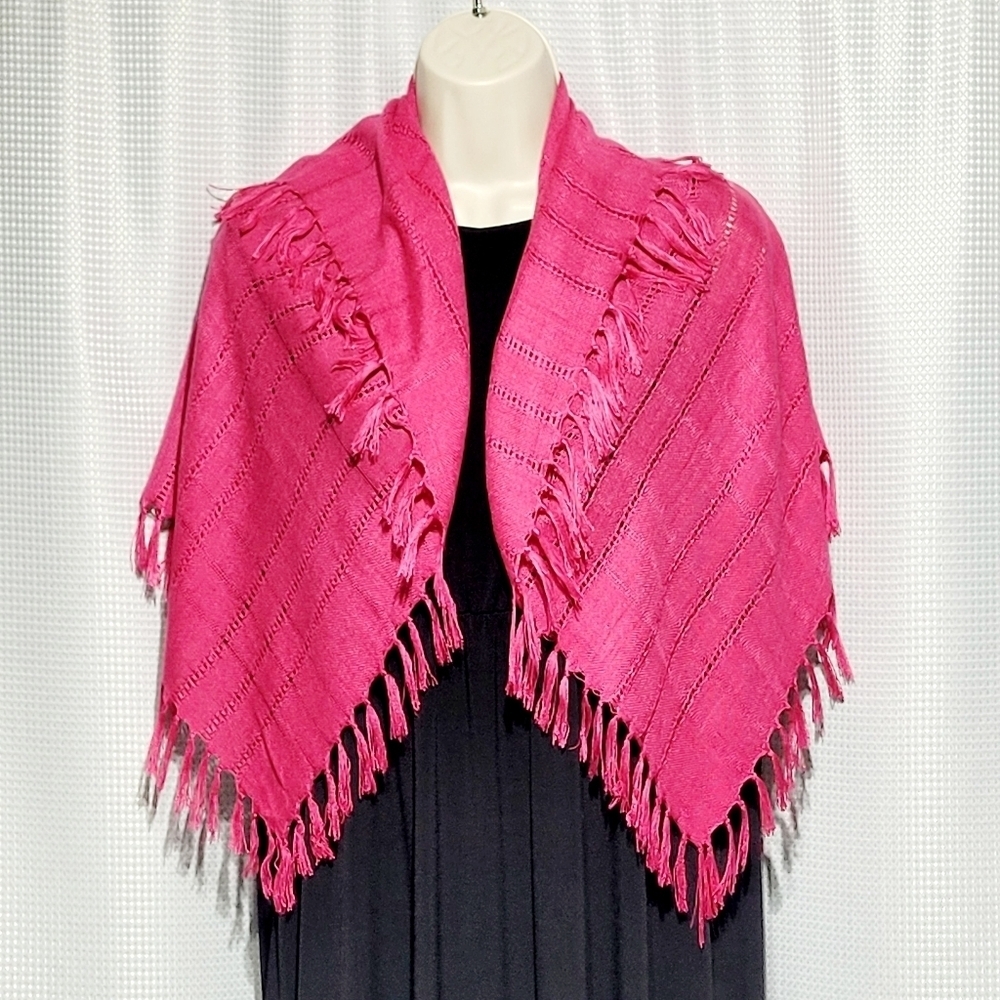 Fuchsia Fringed Wrap